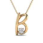14ct Yellow Gold Minimal Lab Diamond Initial B Necklace (1/5 Ct. Tw.) front image