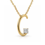 10kt Yellow Gold Minimal Lab Diamond Initial C Necklace (1/5 Ct. Tw.) front image