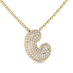 10kt Yellow Gold Lab Diamond Initial C Necklace (1 Ct. Tw.) side right image one