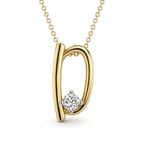 14kt Yellow Gold Minimal Lab Diamond Initial D Necklace (1/5 Ct. Tw.) front image