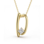 14kt Yellow Gold Minimal Lab Diamond Initial D Necklace (1/5 Ct. Tw.) right