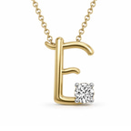 10kt Yellow Gold Minimal Lab Diamond Initial E Necklace (1/5 Ct. Tw.) front image