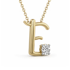 10kt Yellow Gold Minimal Lab Diamond Initial E Necklace (1/5 Ct. Tw.) right
