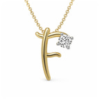 10kt Yellow Gold Minimal Lab Diamond Initial F Necklace (1/5 Ct. Tw.) front image