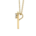 10kt Yellow Gold Minimal Lab Diamond Initial F Necklace (1/5 Ct. Tw.) left