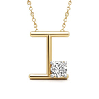14kt Yellow Gold Minimal Lab Diamond Initial I Necklace (1/5 Ct. Tw.) front image