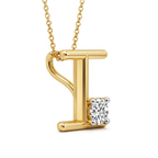 14kt Yellow Gold Minimal Lab Diamond Initial I Necklace (1/5 Ct. Tw.) right