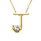 14kt Yellow Gold Minimal Lab Diamond Initial J Necklace (1/5 Ct. Tw.) front image