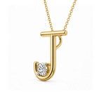 14kt Yellow Gold Minimal Lab Diamond Initial J Necklace (1/5 Ct. Tw.) right