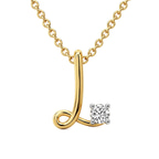 10kt Yellow Gold Minimal Lab Diamond Initial L Necklace (1/5 Ct. Tw.) front image