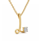 10kt Yellow Gold Minimal Lab Diamond Initial L Necklace (1/5 Ct. Tw.) right
