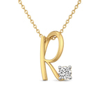 10kt Yellow Gold Minimal Lab Diamond Initial R Necklace (1/5 Ct. Tw.) front image