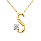 10kt Yellow Gold Minimal Lab Diamond Initial S Necklace (1/5 Ct. Tw.) front image