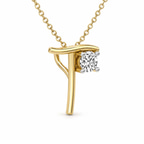 10kt Yellow Gold Minimal Lab Diamond Initial T Necklace (1/5 Ct. Tw.) right