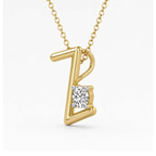 10kt Yellow Gold Minimal Lab Diamond Initial Z Necklace (1/5 Ct. Tw.) right