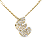 10kt Yellow Gold Lab Diamond Initial E Necklace (1 Ct. Tw.) side right image one