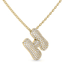 10kt Yellow Gold Lab Diamond Initial H Necklace (1 Ct. Tw.) left