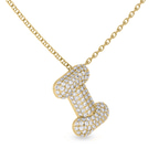 9ct Yellow Gold Lab Diamond Initial I Necklace (1 Ct. Tw.) side right image one