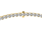 9ct Yellow Gold Lorel Emerald Lab Diamond Tennis Necklace (20 Ct. Tw.) left