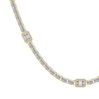 9ct Yellow Gold Emerald Halo Station Lab Diamond Tennis Necklace (20 Ct. Tw.) right