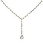 10kt Yellow Gold Oval & Pear Lariat Lab Diamond Tennis Necklace (50 Ct. Tw.) front image