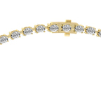 10kt Yellow Gold Oval & Pear Lariat Lab Diamond Tennis Necklace (50 Ct. Tw.) side right image one