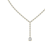 10kt Yellow Gold Oval & Pear Lariat Lab Diamond Tennis Necklace (50 Ct. Tw.) standing product image one