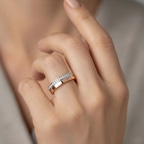 9ct Rose Gold Amour Couple Rings (1/8 Ct. Tw.) her model
