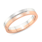 9ct Rose Gold Amour Men's Band left