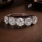 10kt Rose Gold Valentina Round Lab Diamond Anniversary Band (5 Ct. Tw.) color product image two