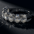 9ct Rose Gold Blanca Oval Lab Diamond Anniversary Band (4 Ct. Tw.) color product image two
