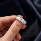 9ct Rose Gold Marcela Emerald Lab Diamond Anniversary Band (1 Ct. Tw.) model image two