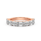10kt Rose Gold Rania Emerald and Oval Lab Diamond Anniversary Band (5 Ct. Tw.) front image