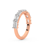 10kt Rose Gold Rania Emerald and Oval Lab Diamond Anniversary Band (5 Ct. Tw.) left