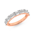 10kt Rose Gold Rania Emerald and Oval Lab Diamond Anniversary Band (5 Ct. Tw.) right
