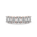 9ct Rose Gold Daphne Oval and Emerald Lab Diamond Anniversary Band (1 Ct. Tw.) front image