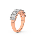 9ct Rose Gold Daphne Oval and Emerald Lab Diamond Anniversary Band (1 Ct. Tw.) left