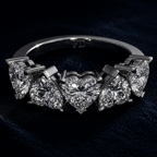 9ct Rose Gold Octavia Heart Lab Diamond Anniversary Band (4 Ct. Tw.) color product image two