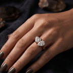 14kt Rose Gold Meg Two Stone Pear and Heart Toi et Moi Lab Grown Diamond Ring (2 Ct. Tw.) model