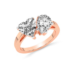 14kt Rose Gold Meg Two Stone Pear and Heart Toi et Moi Lab Grown Diamond Ring (2 Ct. Tw.) side right image one