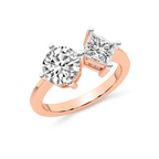 10kt Rose Gold Luisa Two Stone Round and Princess Toi et Moi Lab Grown Diamond Ring (4 Ct. Tw.) right