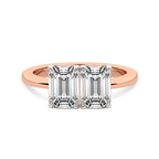 14kt Rose Gold Itzel Two Stone with Both Emeralds Toi Et Moi Lab Grown Diamond Ring (5 Ct. Tw.) front image