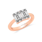 14kt Rose Gold Itzel Two Stone with Both Emeralds Toi Et Moi Lab Grown Diamond Ring (5 Ct. Tw.) right