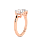 9ct Rose Gold Lola Two Stone Heart and Emerald Toi Et Moi Lab Grown Diamond Ring (1 Ct. Tw.) left
