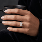 10kt Rose Gold Violeta Two Stone Oval and Pear Toi Et Moi Lab Grown Diamond Ring (4 Ct. Tw.) model image two