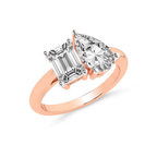 14kt Rose Gold Atana Two Stone Emerald and Pear Toi Et Moi Lab Grown Diamond Ring (4 Ct. Tw.) right