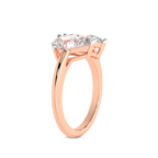 9ct Rose Gold Malena Two Stone Radiant and Pear Toi Et Moi Lab Grown Diamond Ring (1 Ct. Tw.) standing product image one