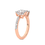 10kt Rose Gold Vega Two Stone Emerald and Heart Toi Et Moi Lab Grown Diamond Ring (1 Ct. Tw.) left