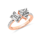 10kt Rose Gold Vega Two Stone Emerald and Heart Toi Et Moi Lab Grown Diamond Ring (1 Ct. Tw.) right
