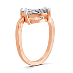 10kt Rose Gold Lucia Two Stone Cushion and Pear Toi et Moi Lab Grown Diamond Ring (1 Ct. Tw.) left